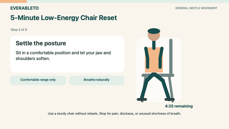 Chair Reset for Low Energy Days (5 minutes) routine preview